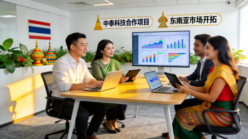 中国科技企业成功开拓东南亚市场的办公场景